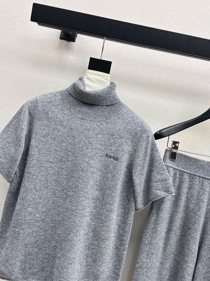 Miu 25fw turtleneck sweater pants set
