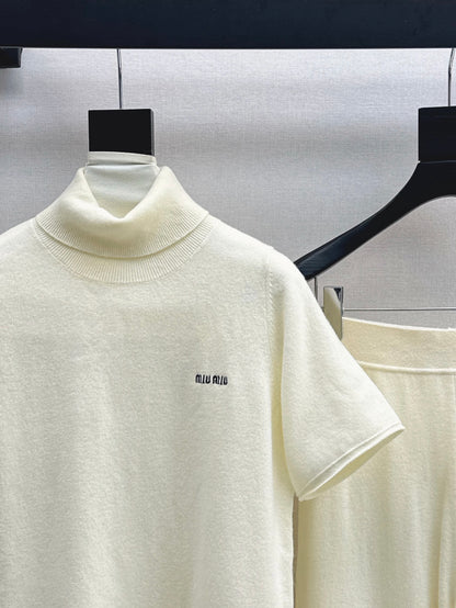 Miu 25fw turtleneck sweater pants set