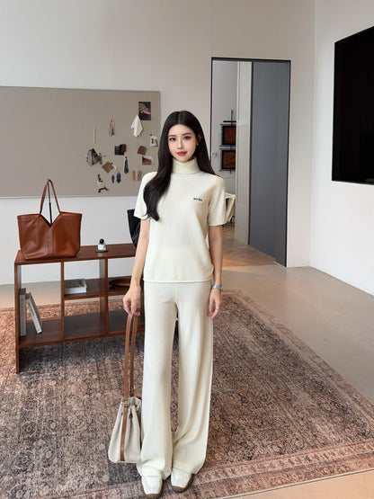 Miu 25fw turtleneck sweater pants set