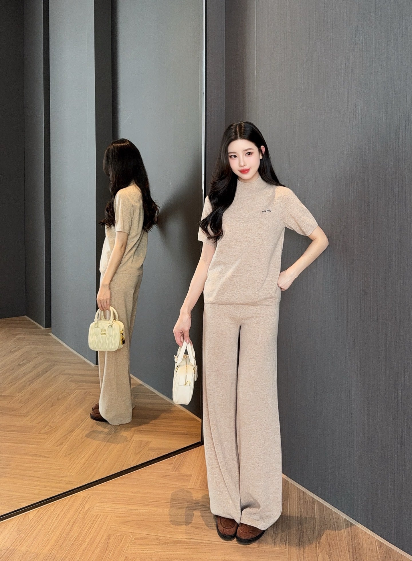 Miu 25fw sweater shirt pants set