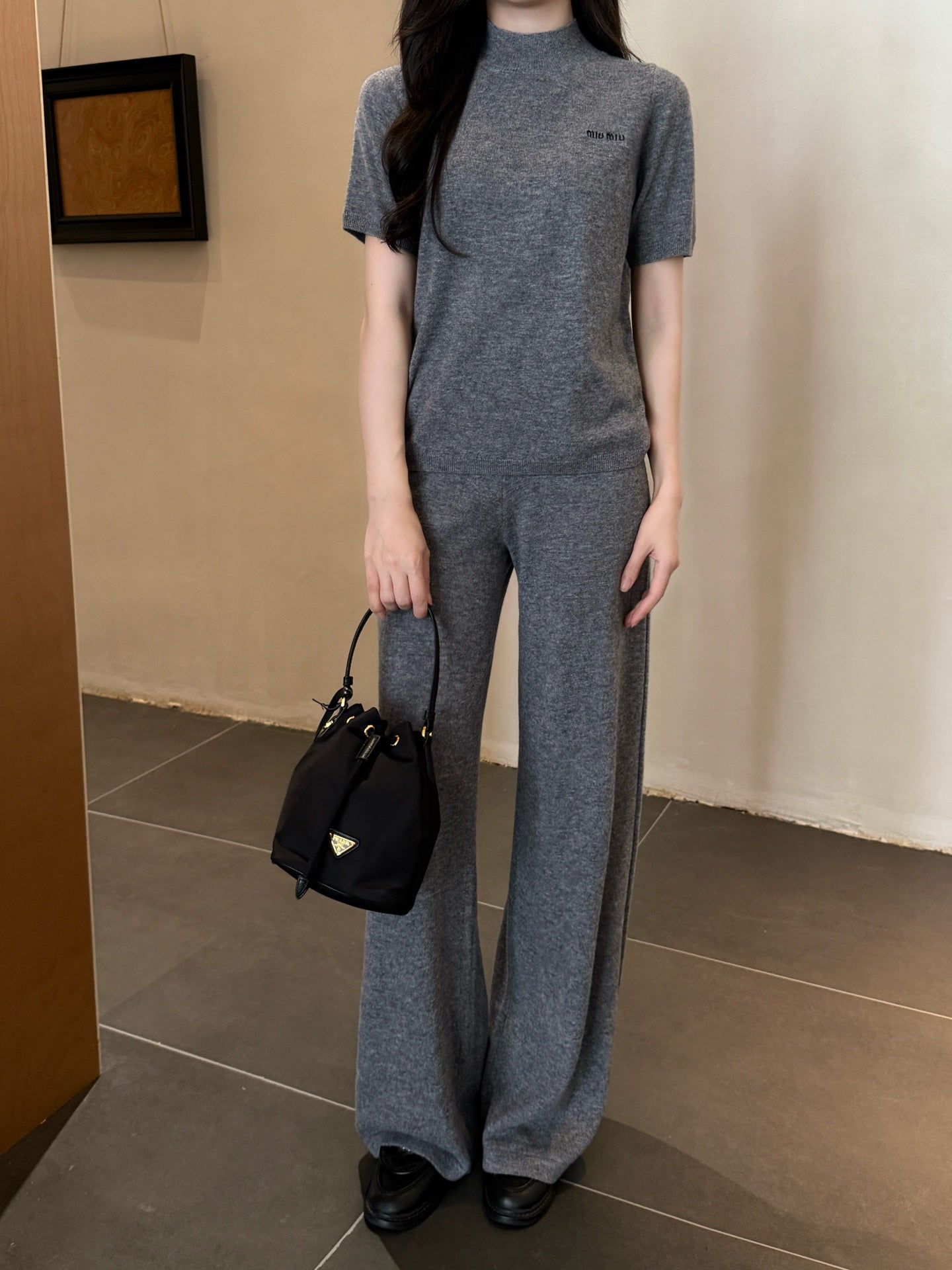 Miu 25fw sweater shirt pants set