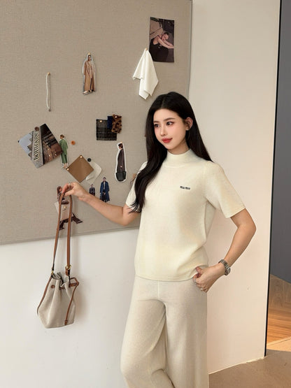 Miu 25fw sweater shirt pants set