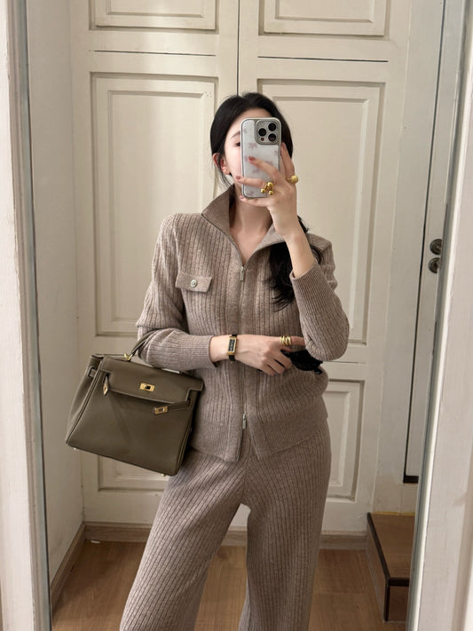 Loro 25fw knitted jacket pants set