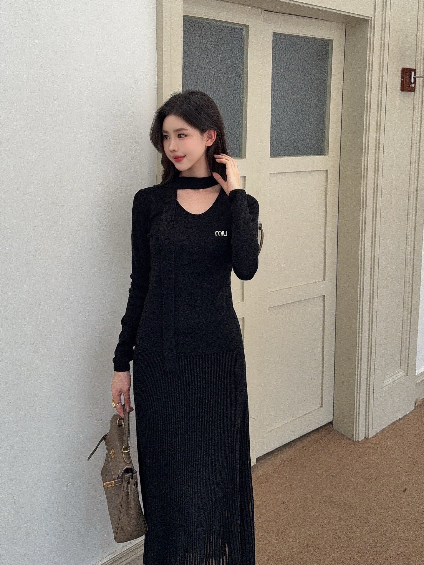 Miu 25fw knitted suit