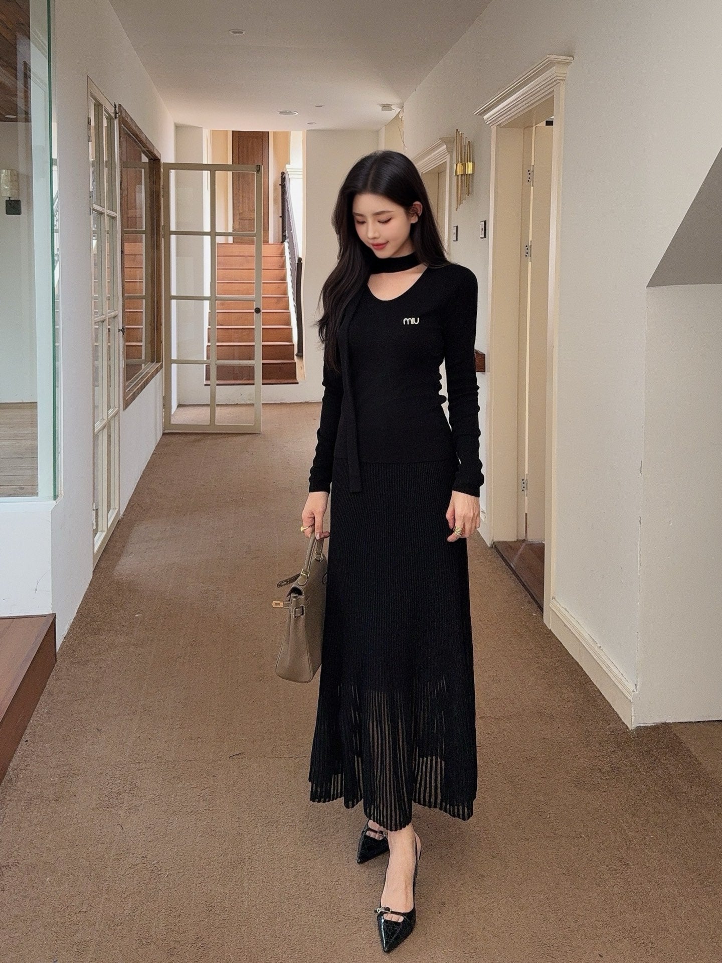 Miu 25fw knitted suit