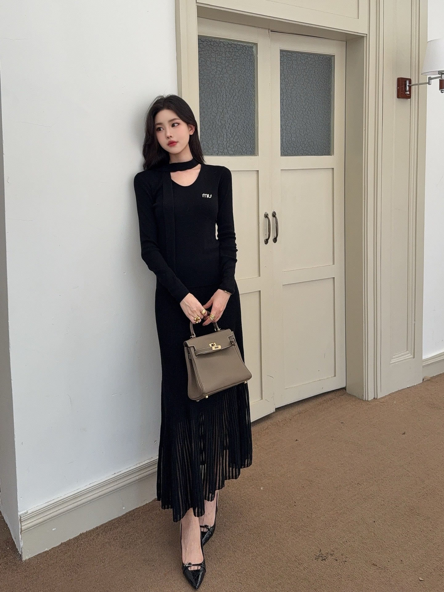 Miu 25fw knitted suit