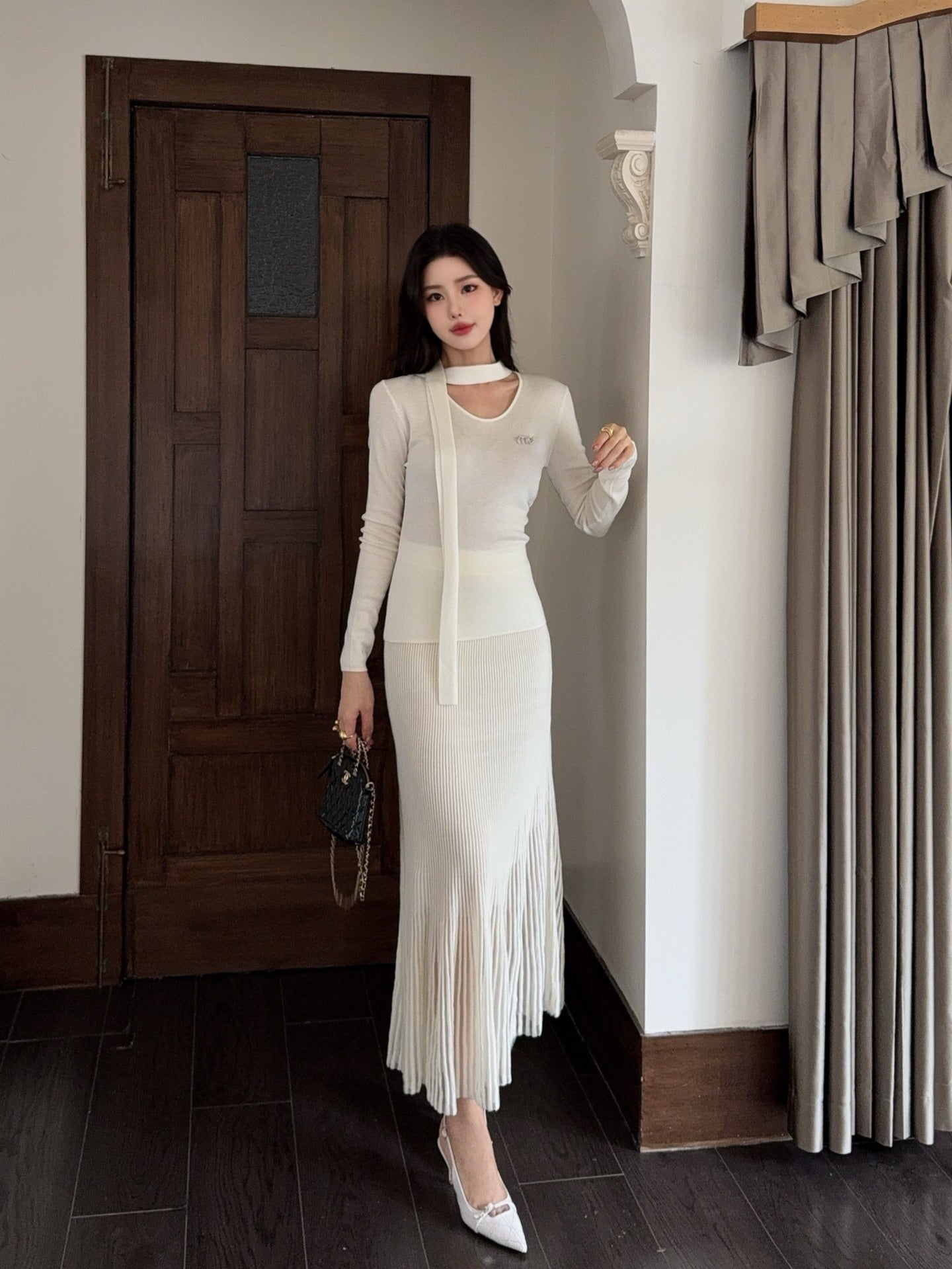 Miu 25fw knitted suit