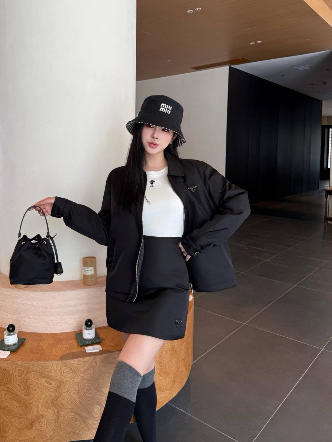 Pra 25fw jacket a-line skirt set