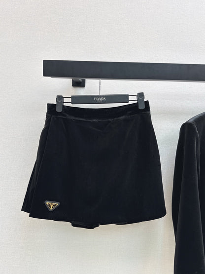 Pra 25fw velvet jacket skirt set