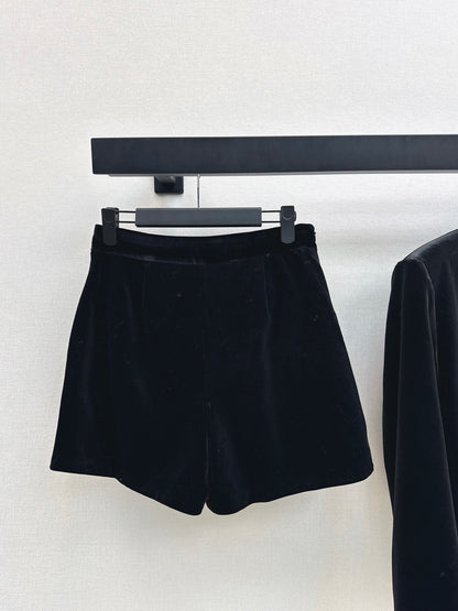 Pra 25fw velvet jacket skirt set