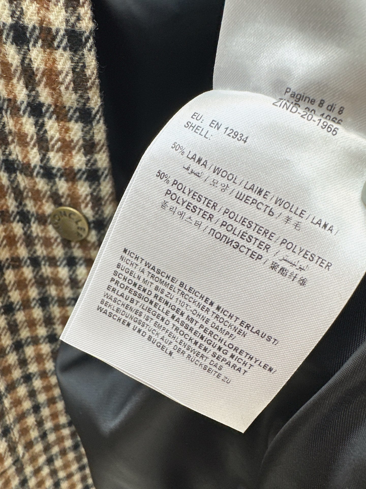 Monc 25fw houndstooth jacket