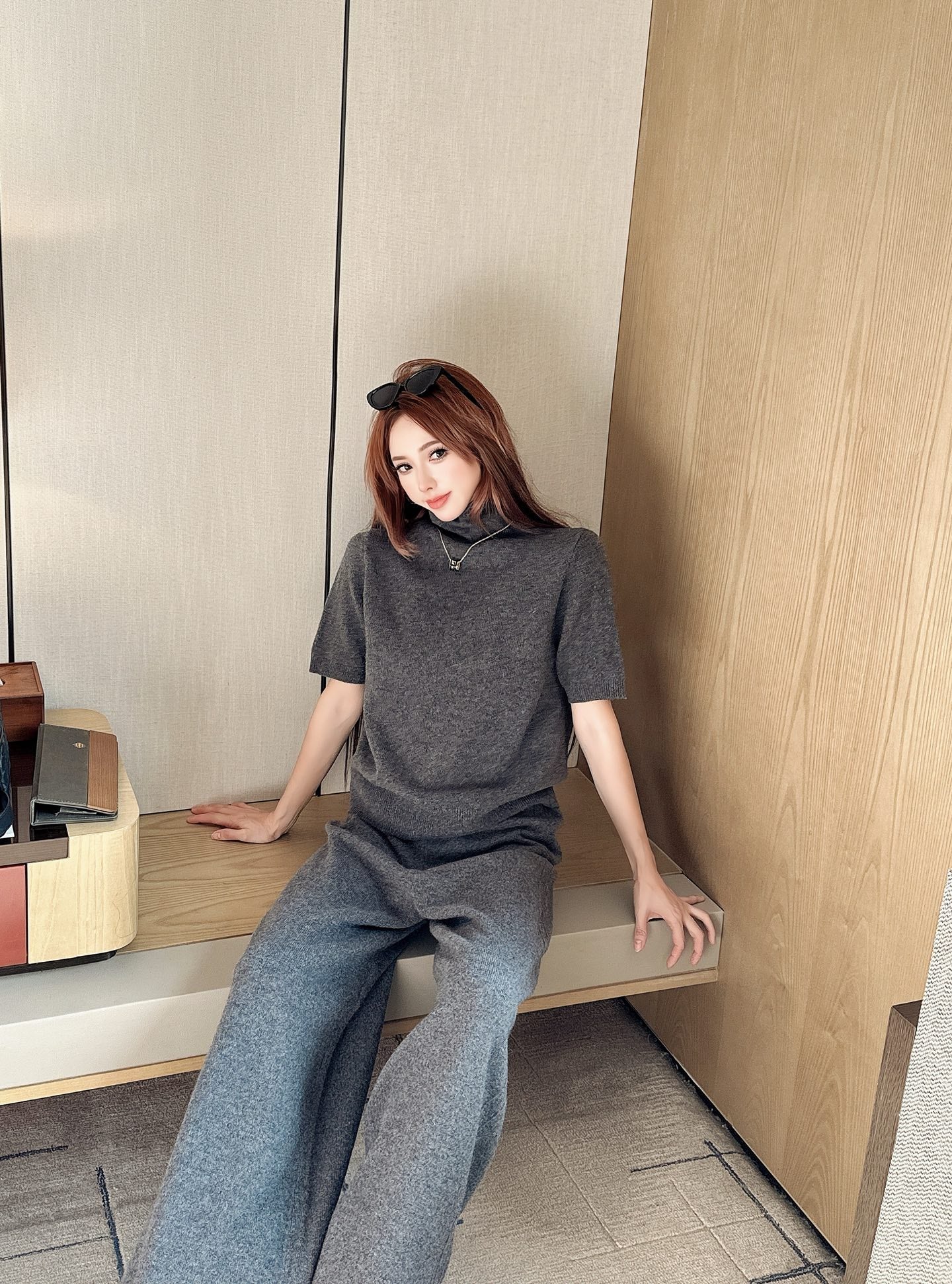 Row 25fw knit sweater pants set