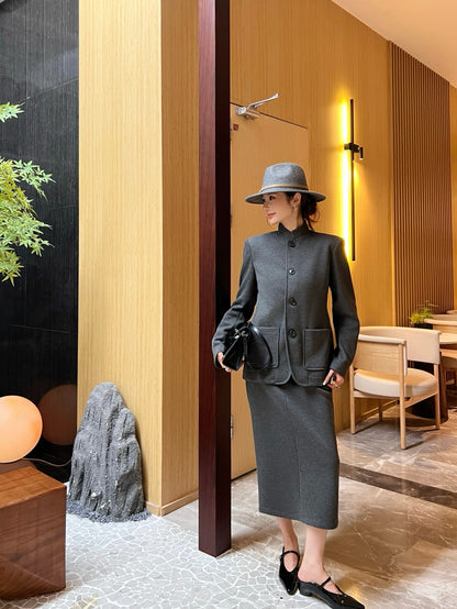 Loro 25fw jacket skirt set