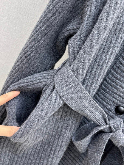 Brun 25fw knitted pea coat