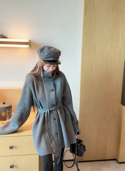 Brun 25fw knitted pea coat