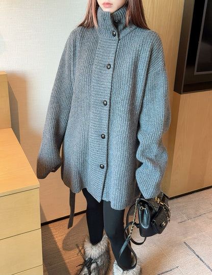 Brun 25fw knitted pea coat