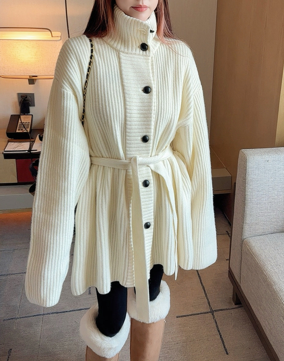 Brun 25fw knitted pea coat