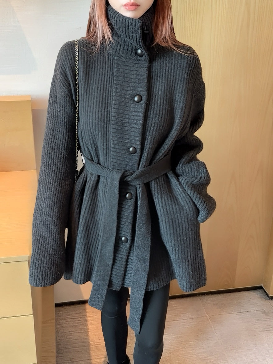 Brun 25fw knitted pea coat