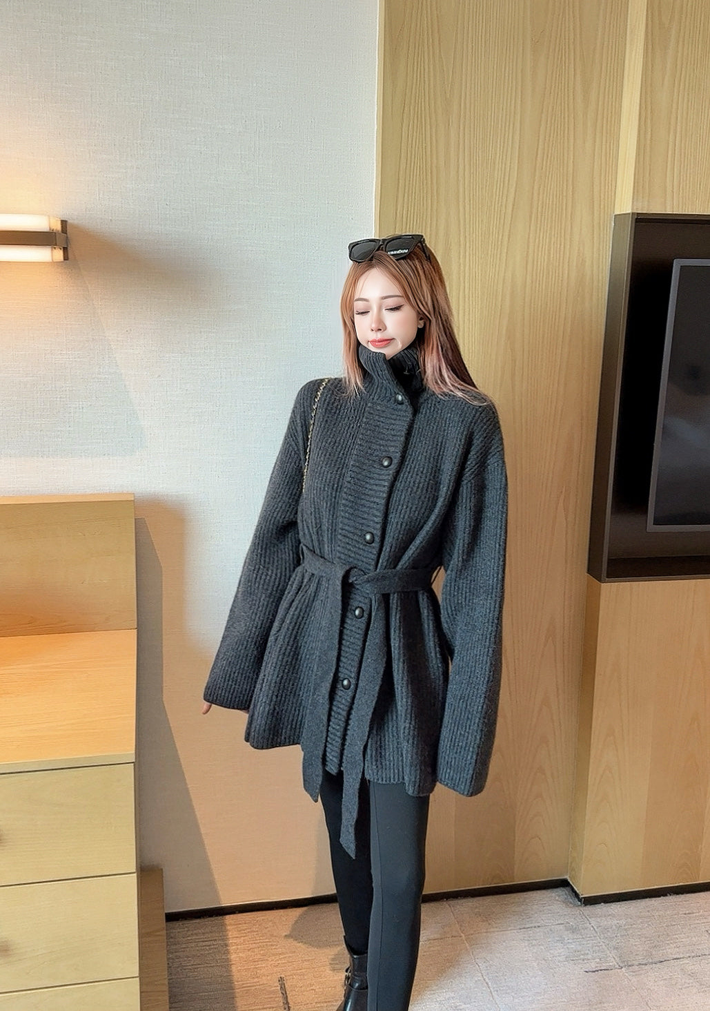 Brun 25fw knitted pea coat