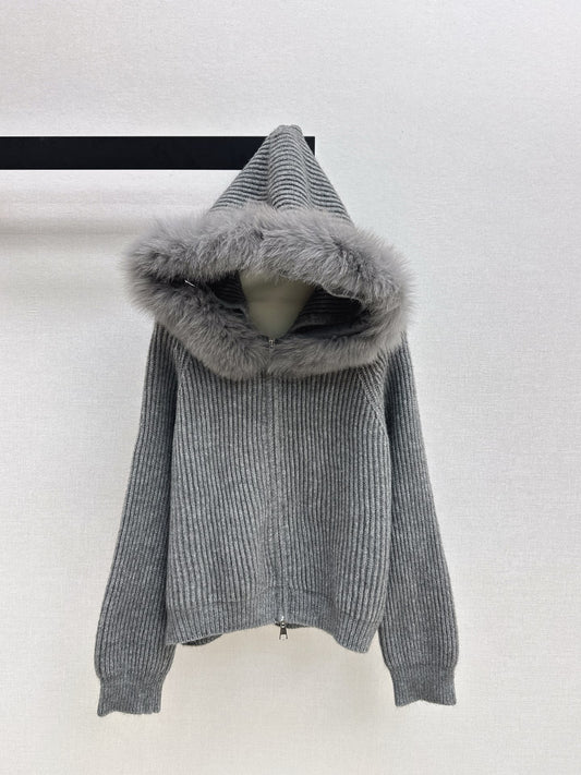 Fend 25fw hooded cardigan