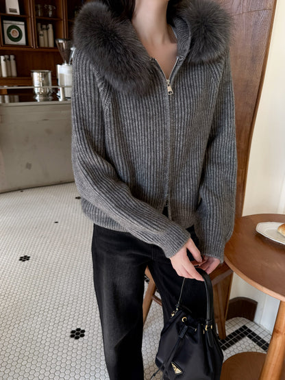 Fend 25fw hooded cardigan