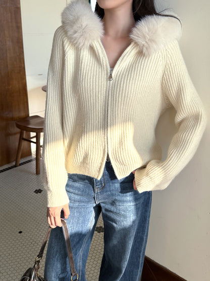 Fend 25fw hooded cardigan