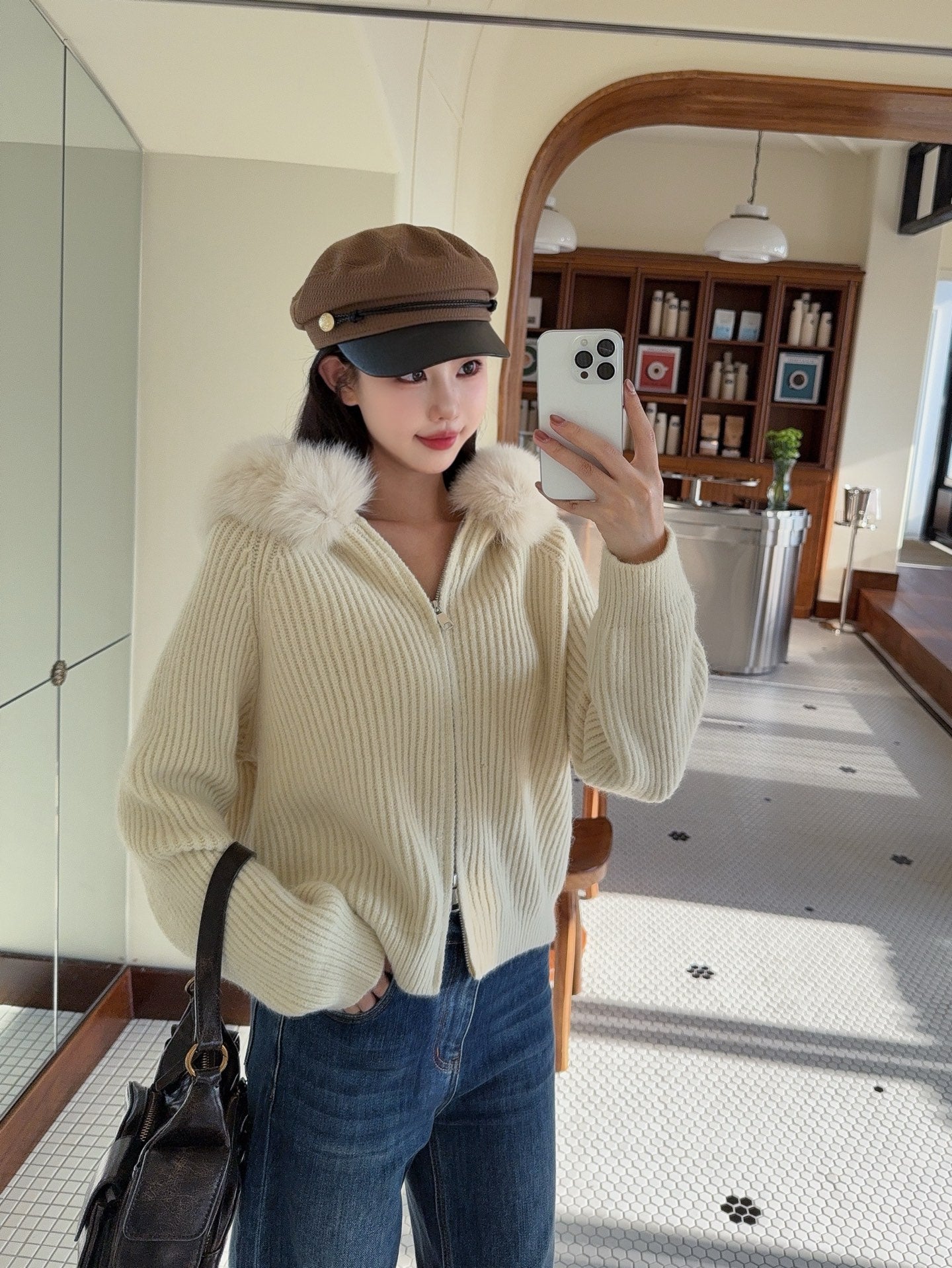 Fend 25fw hooded cardigan