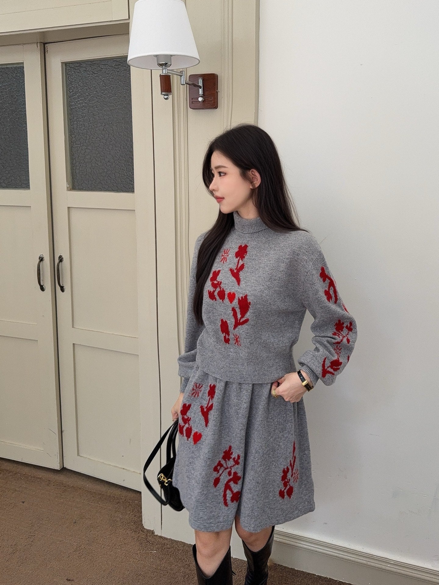 Chan 25fw sweater skirt set