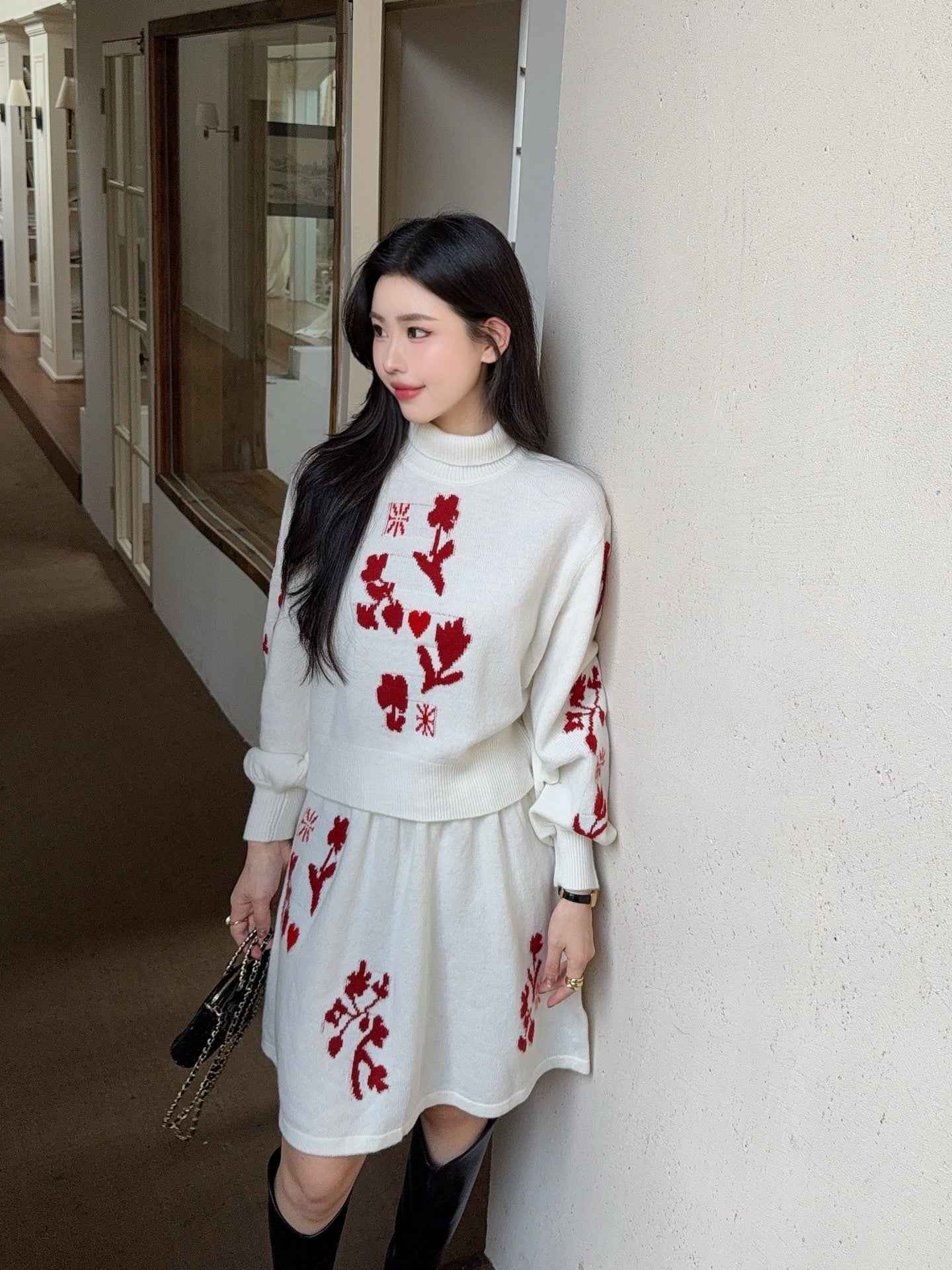 Chan 25fw sweater skirt set