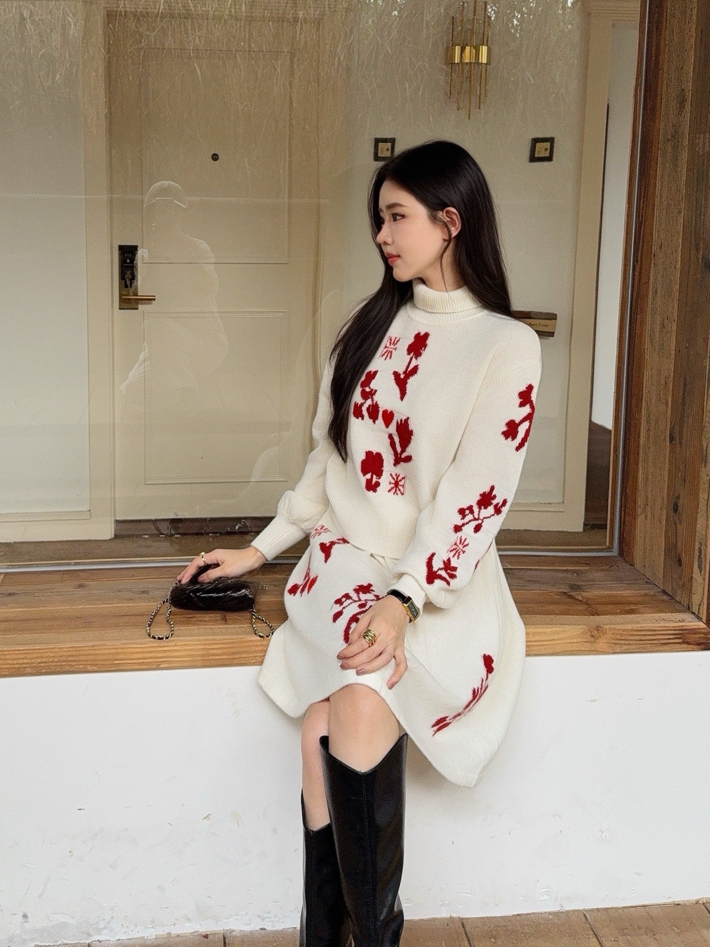 Chan 25fw sweater skirt set