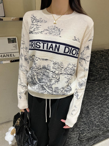 CD 25fw embroidery sweater
