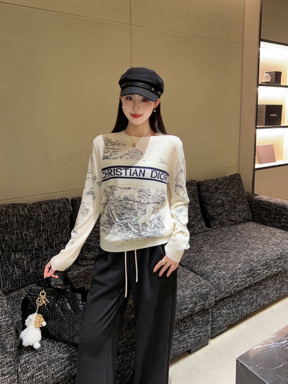 CD 25fw embroidery sweater