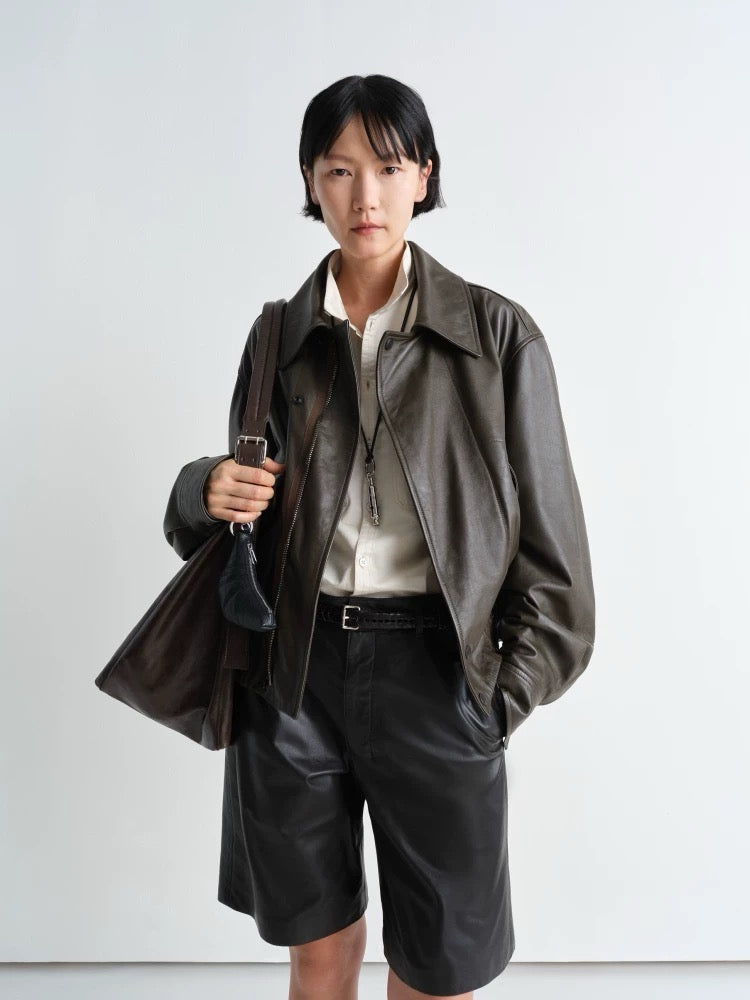 LM 25fw cowhide biker jacket