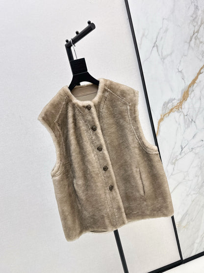 Loro 25fw fur leather vest