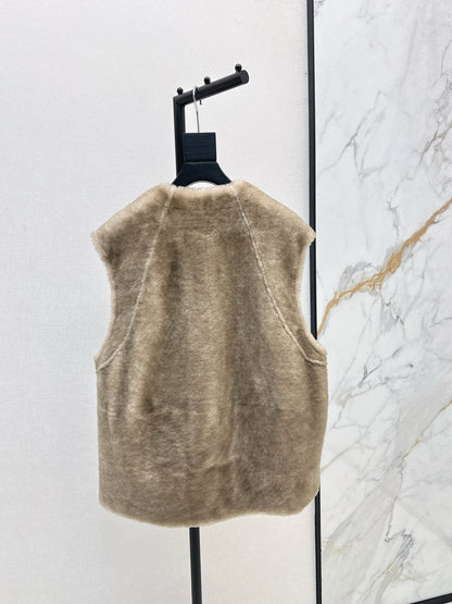 Loro 25fw fur leather vest