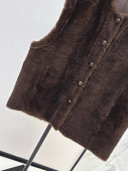 Loro 25fw fur leather vest