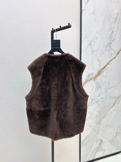 Loro 25fw fur leather vest