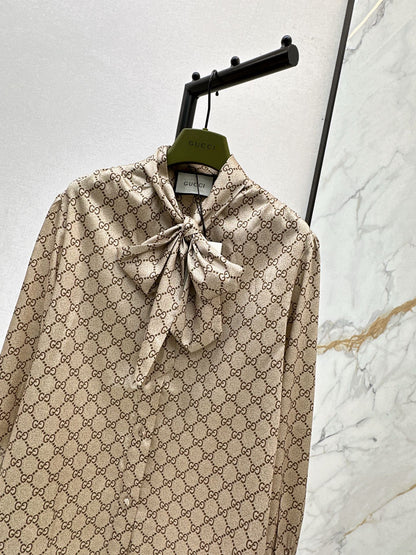 Guc 25fw ribbon shirt