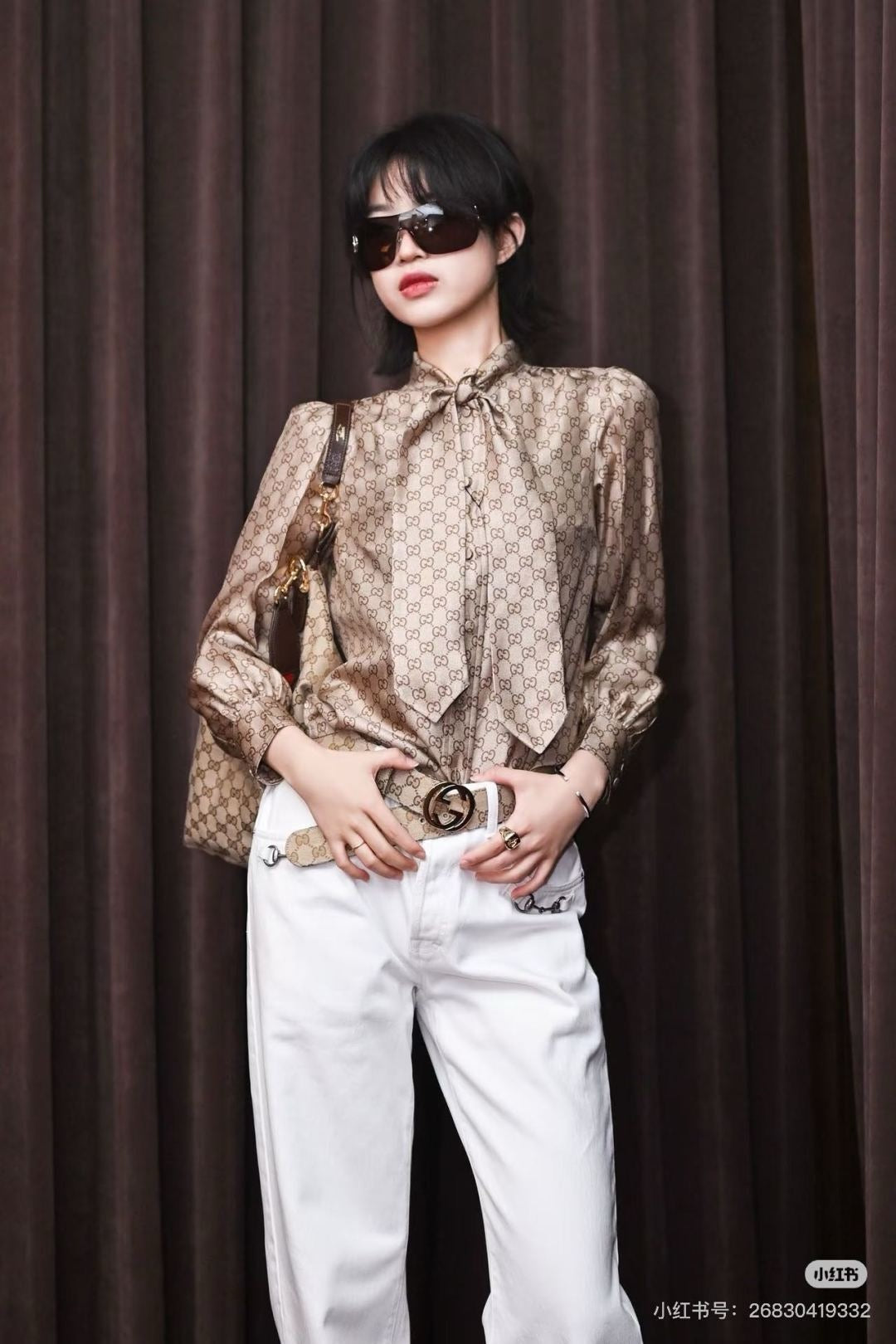 Guc 25fw ribbon shirt