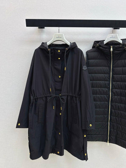 Monc 25fw puffer vest hooded jacket set