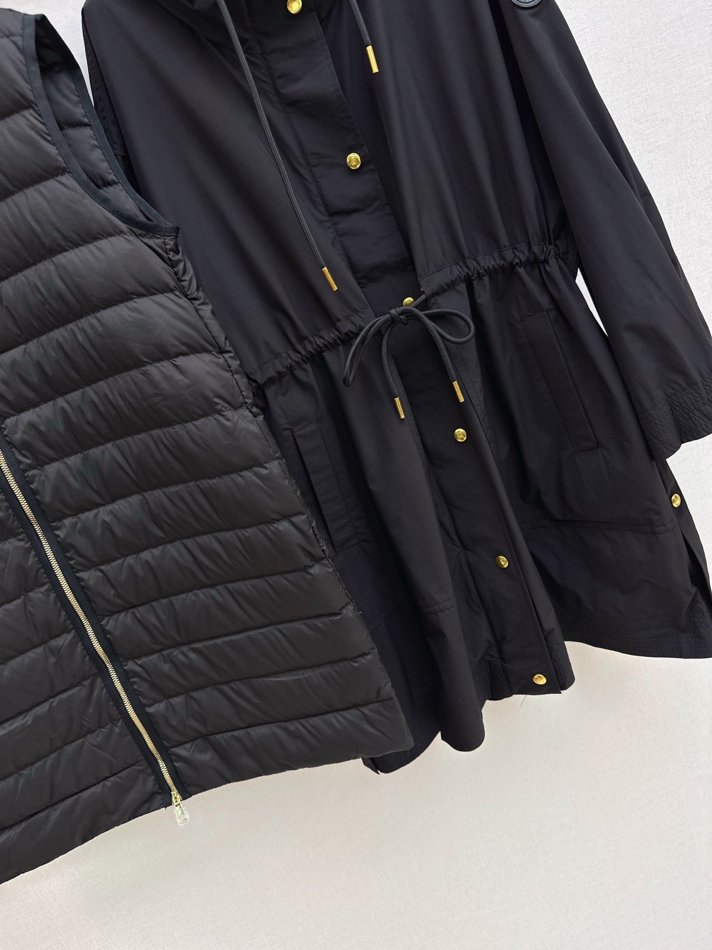 Monc 25fw puffer vest hooded jacket set