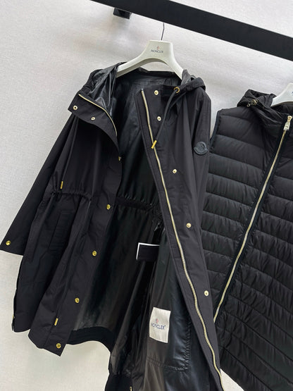 Monc 25fw puffer vest hooded jacket set