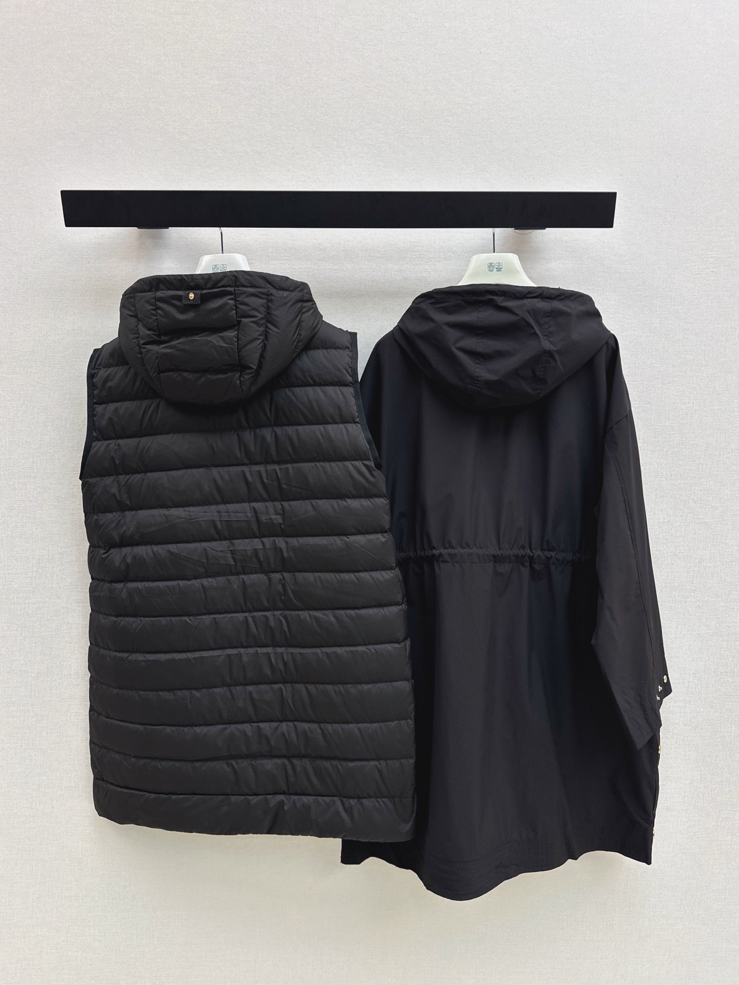 Monc 25fw puffer vest hooded jacket set