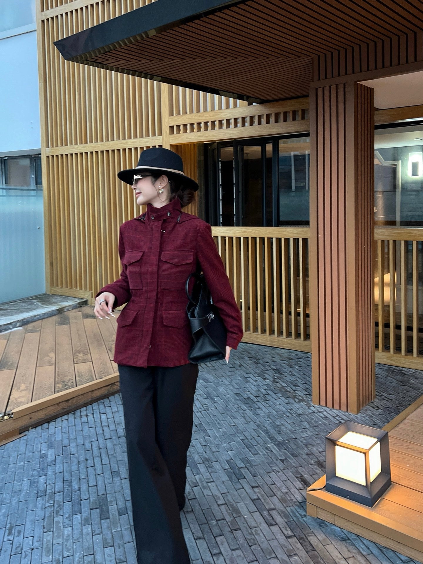 Loro 25fw plaid jacket