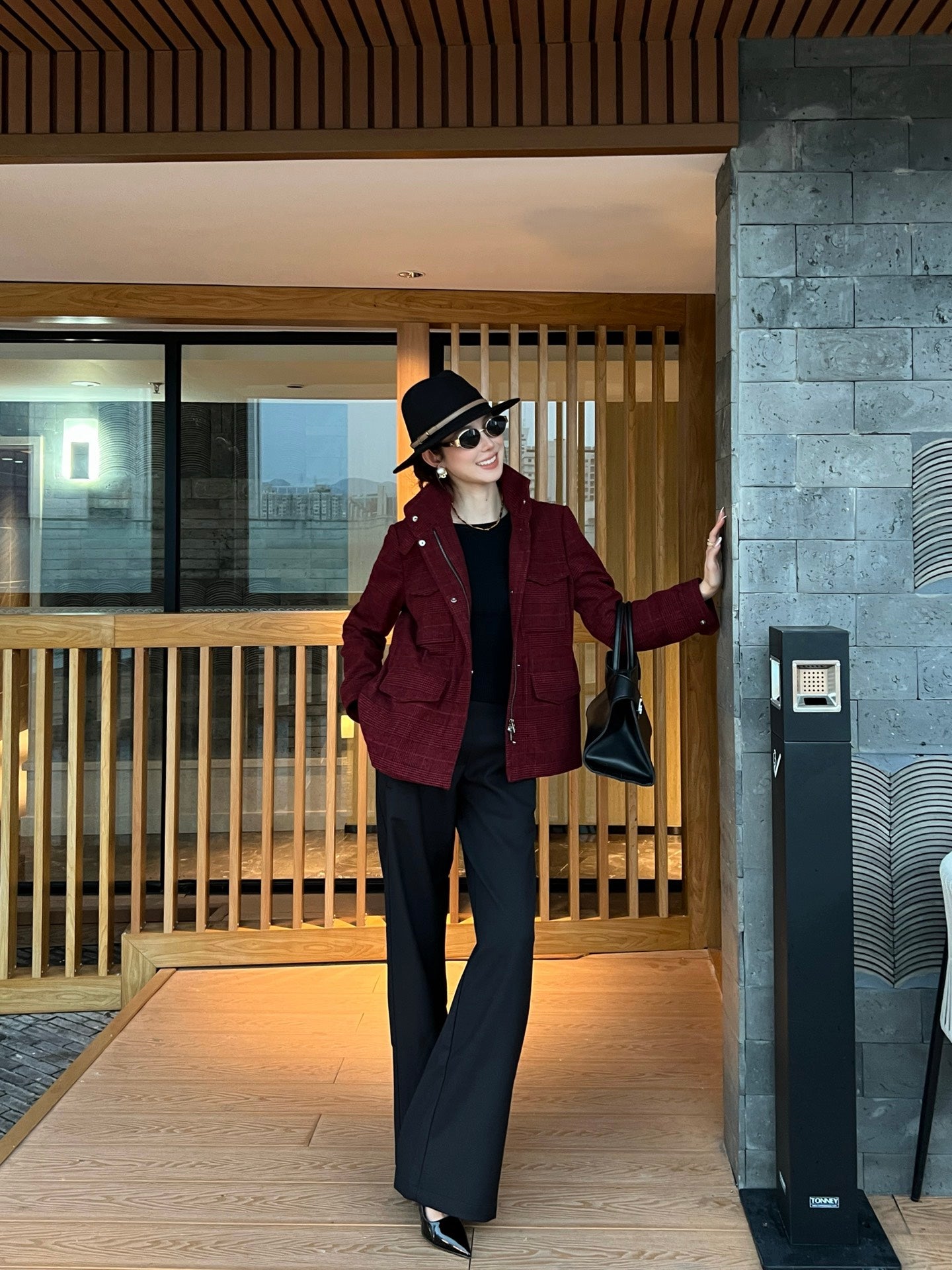 Loro 25fw plaid jacket