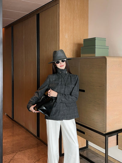 Loro 25fw plaid jacket