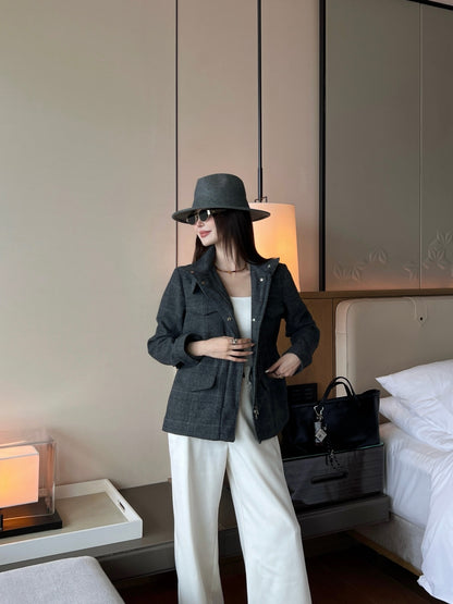 Loro 25fw plaid jacket