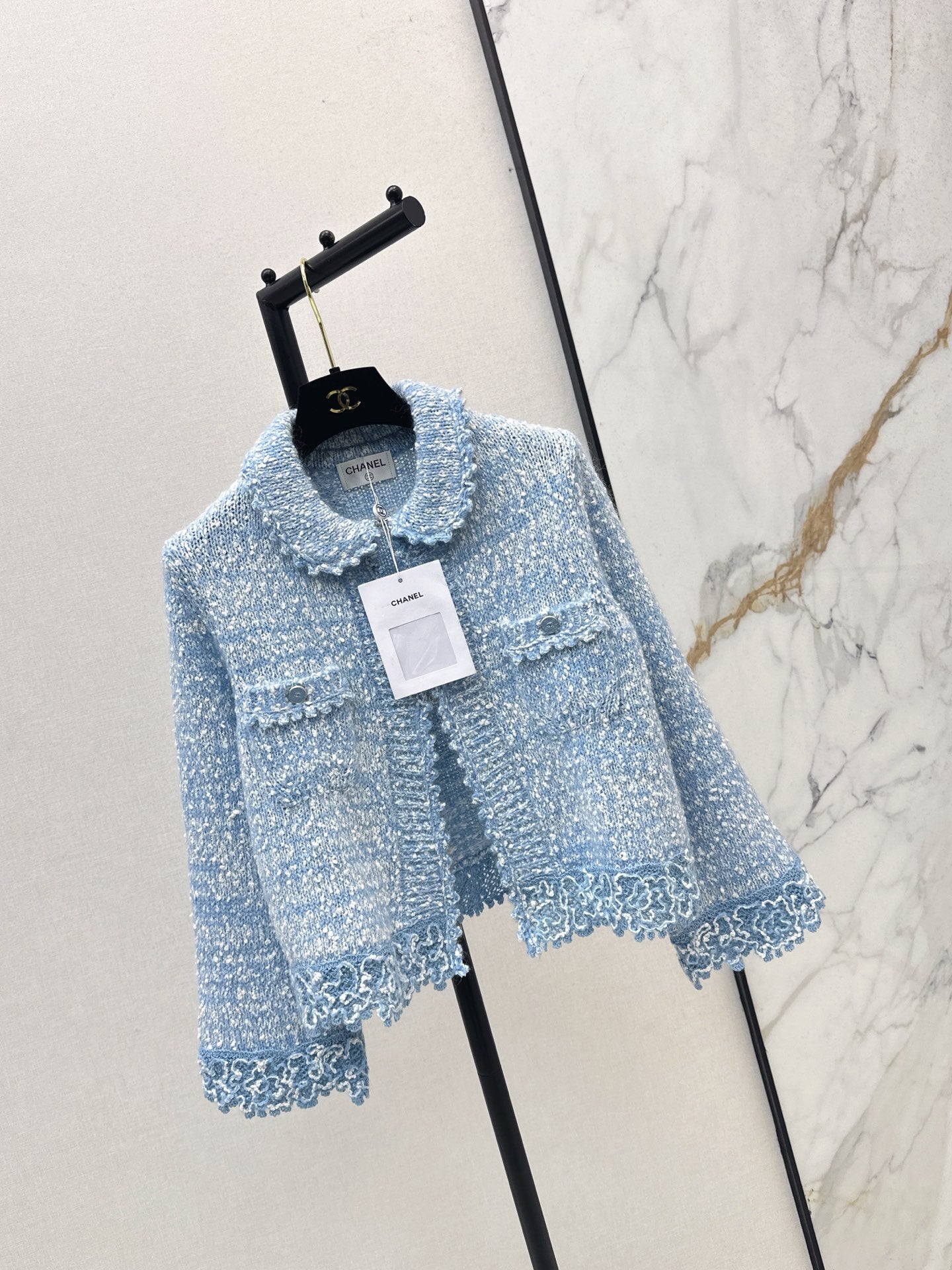 Chan 25fw lace knit cardigan