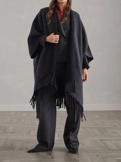 Brun 25fw wool cape