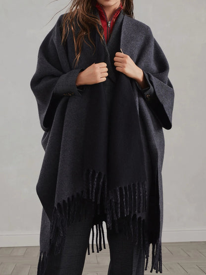 Brun 25fw wool cape